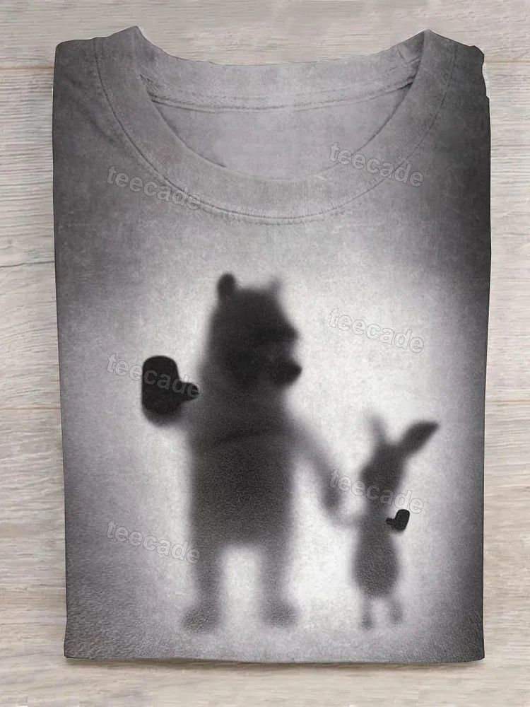 Teecade Teecade  Animal Style Bear and Pig Shadow T-shirt