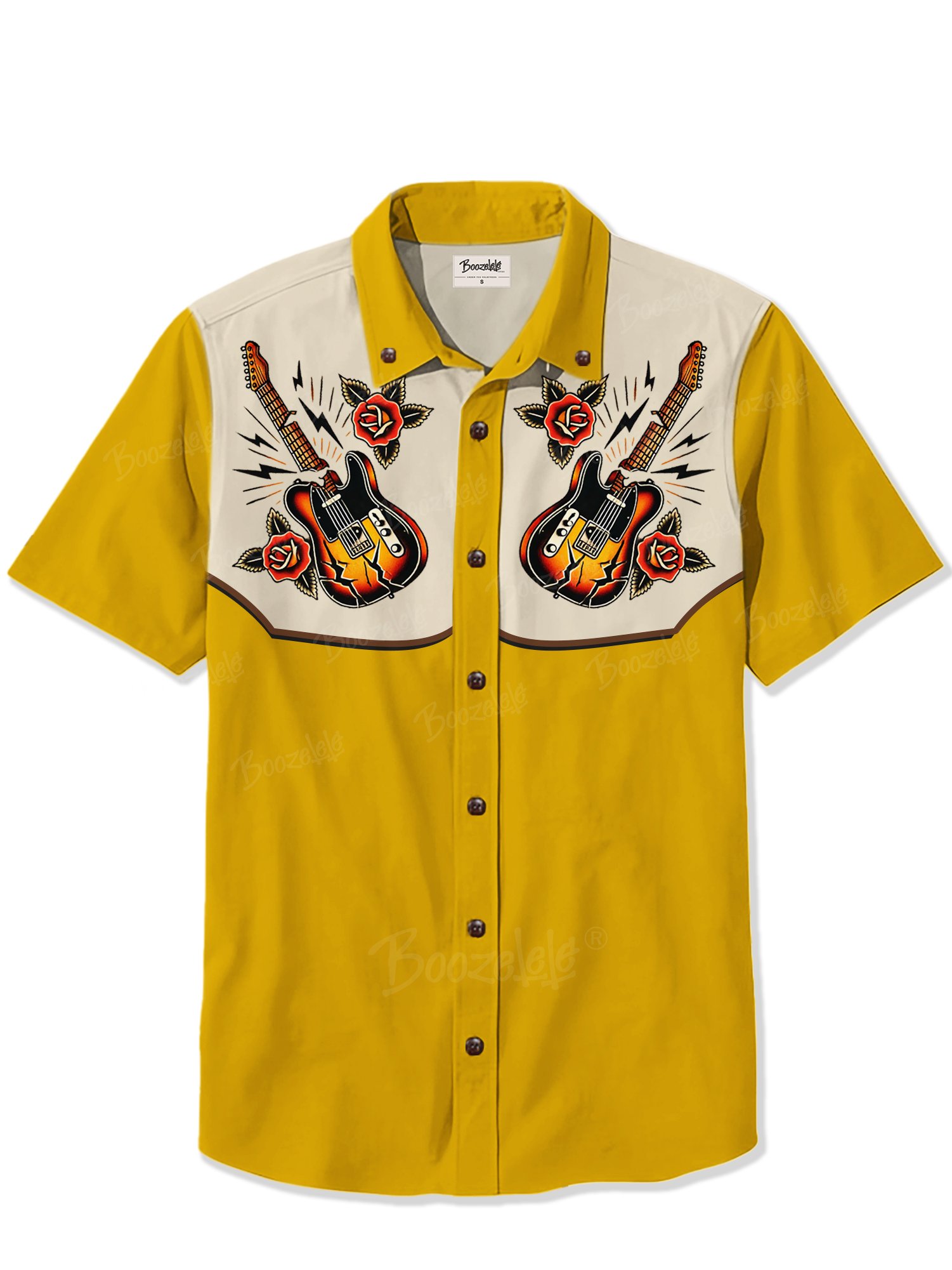 Guitar And Flower - 100% Cotton Shirt