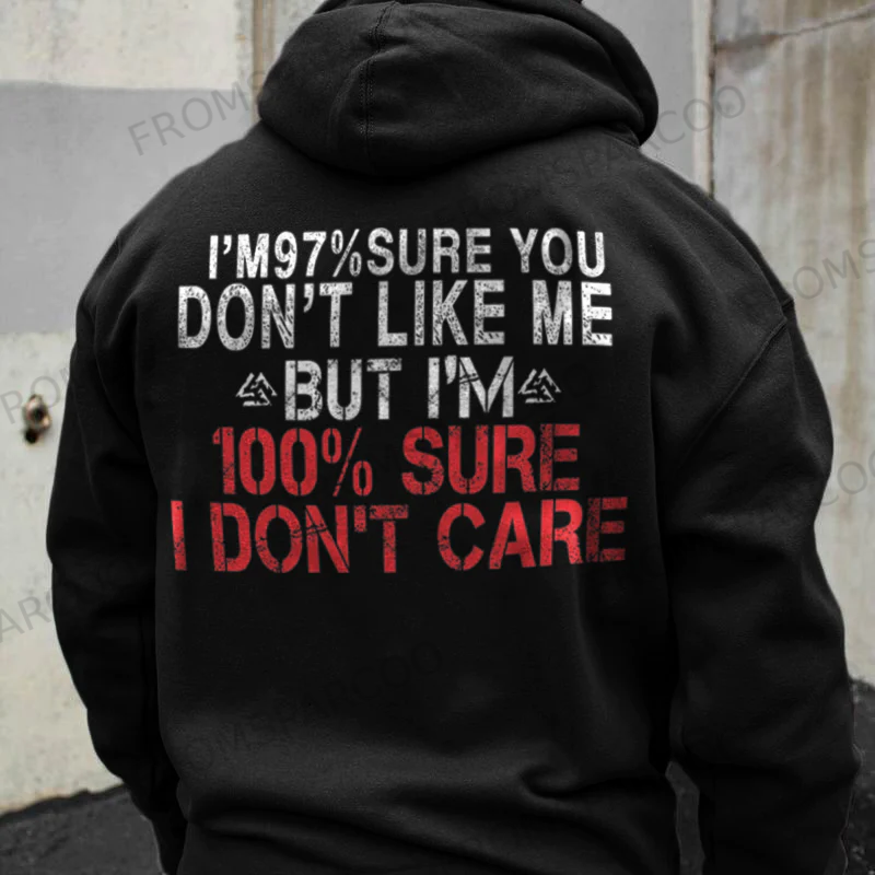 Vikings 100% Sure I Don't Care Printed Men's Hoodie