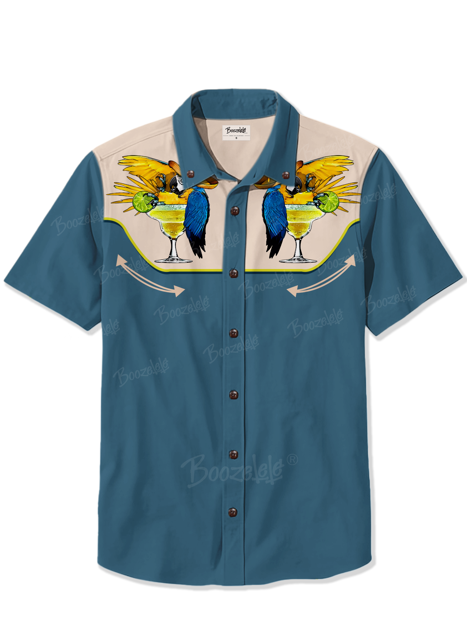 Cocktail Parrot- 100% Cotton Shirt