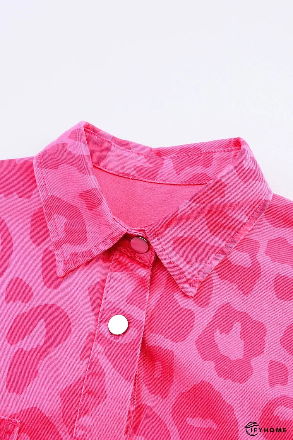 Leopard Print Button Cuffs Raw Hem Jacket | IFYHOME