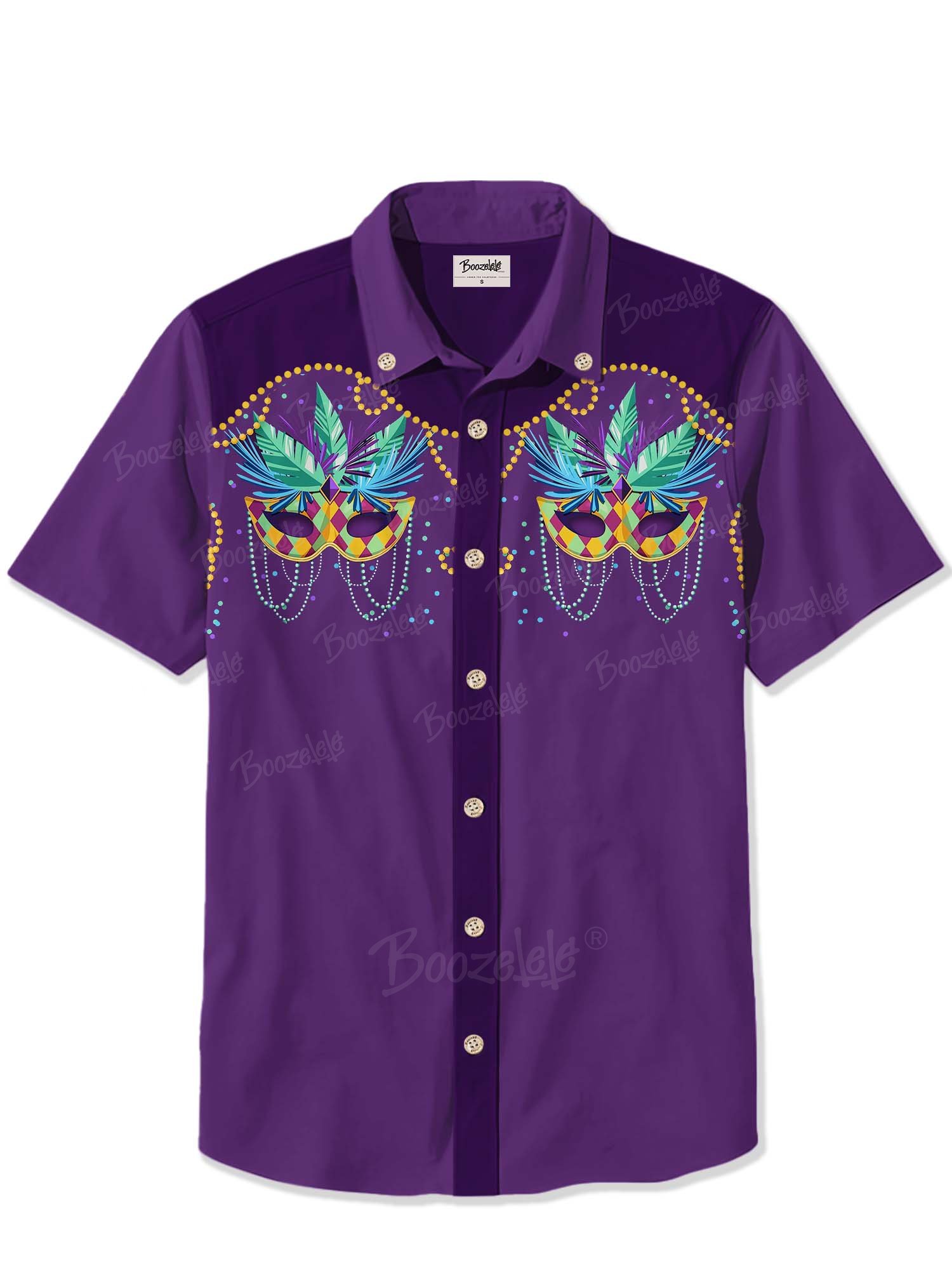 Mardi Gras Feathers and Masks - 100% Cotton Shirt