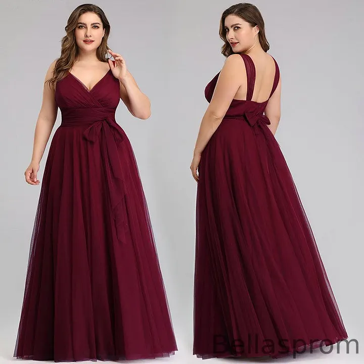 Bellasprom Sleeveless Plus Size Prom Dress Long Evening Gowns Online V-Neck Ink Blue-US4 Bellasprom Sleeveless Plus Size Prom Dress Long Evening Gowns Online V-Neck Ink Blue-US4