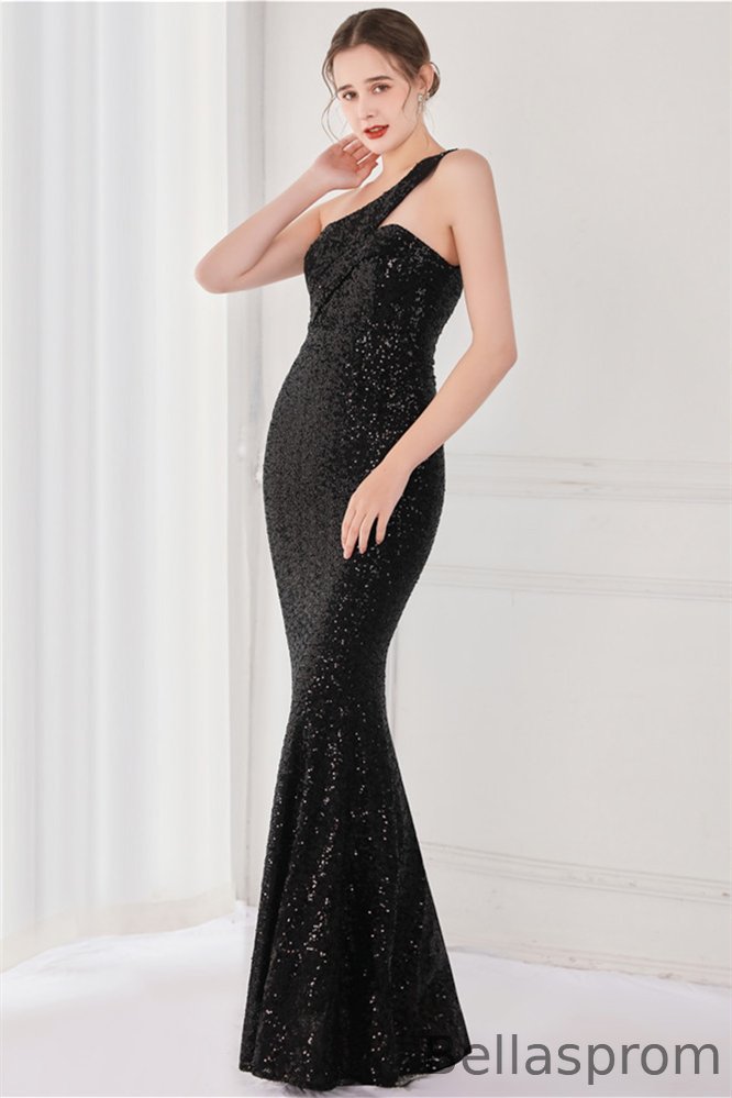 Bellasprom Mermaid One Shoulder Sequins Prom Party Dress Long Online Bellasprom