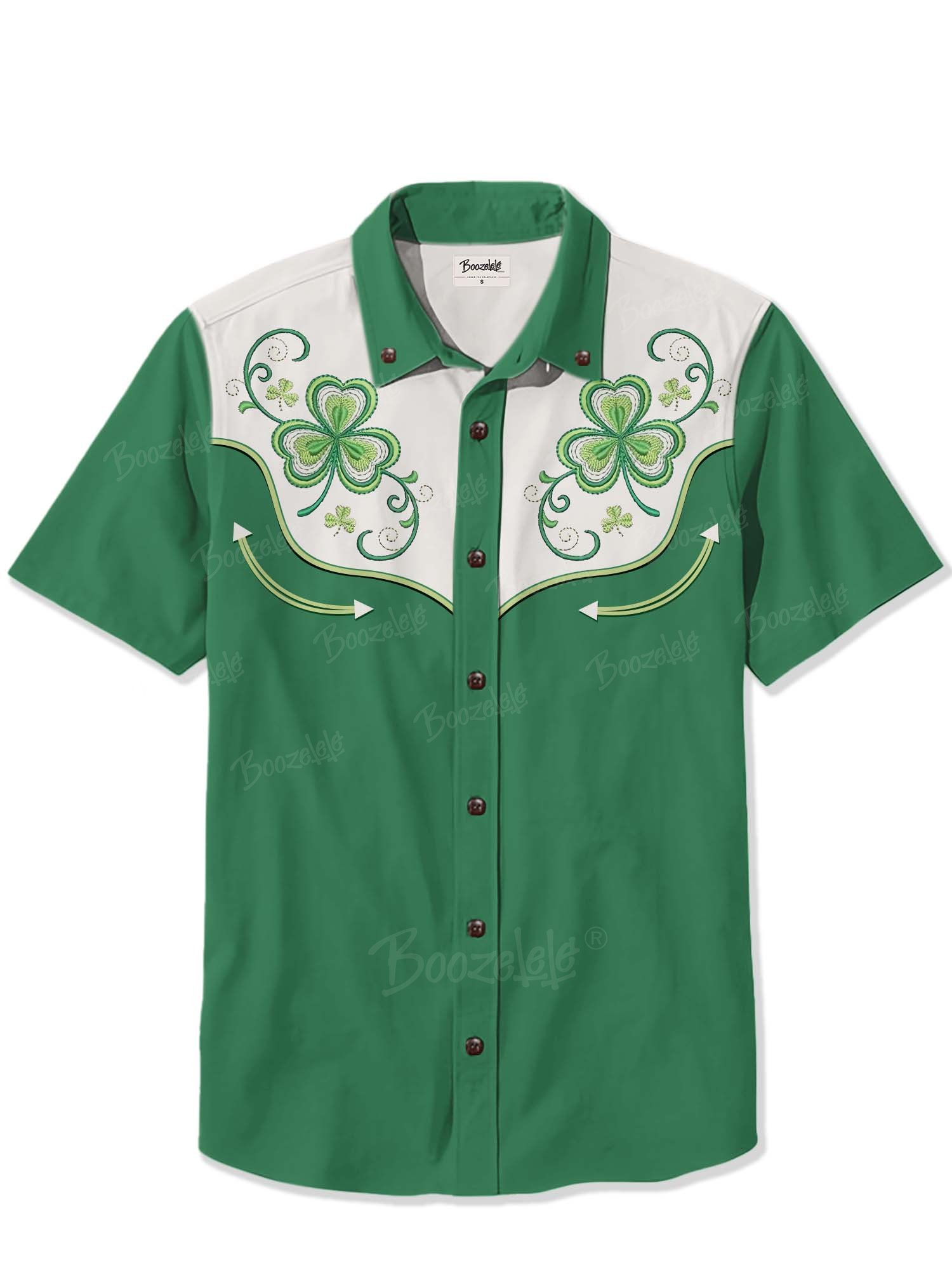 St. Patrick'S Day Clover - 100% Cotton Shirt