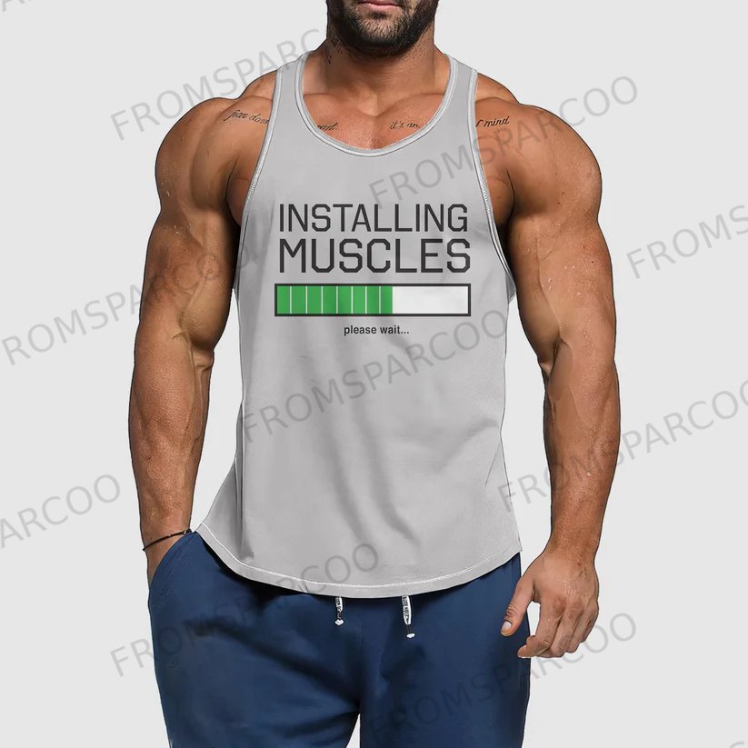 INSTALLING MUSCLES Men's Printed Gym Vest