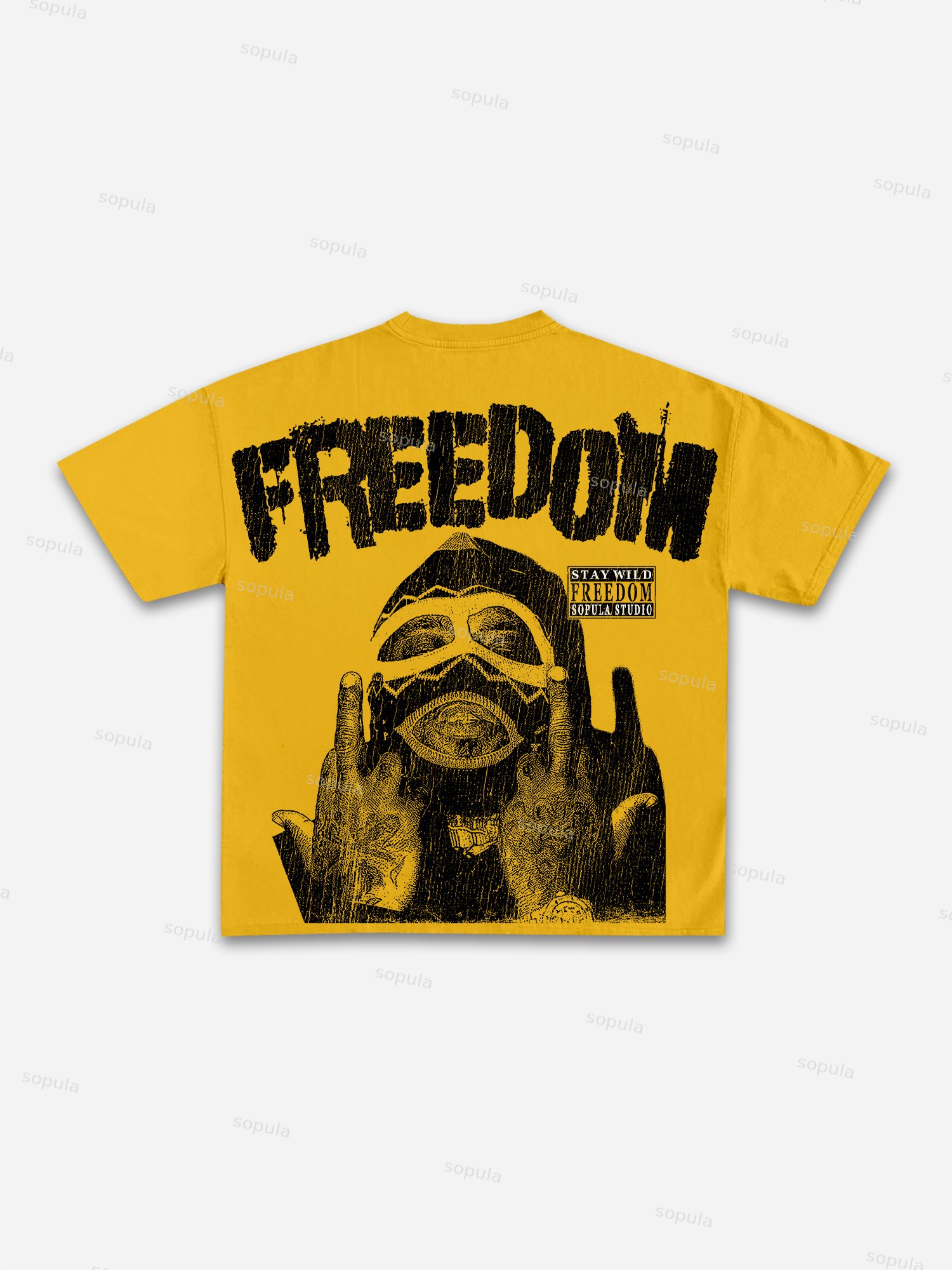 Men's Freedom Street Portrait Print Cotton T-shirt