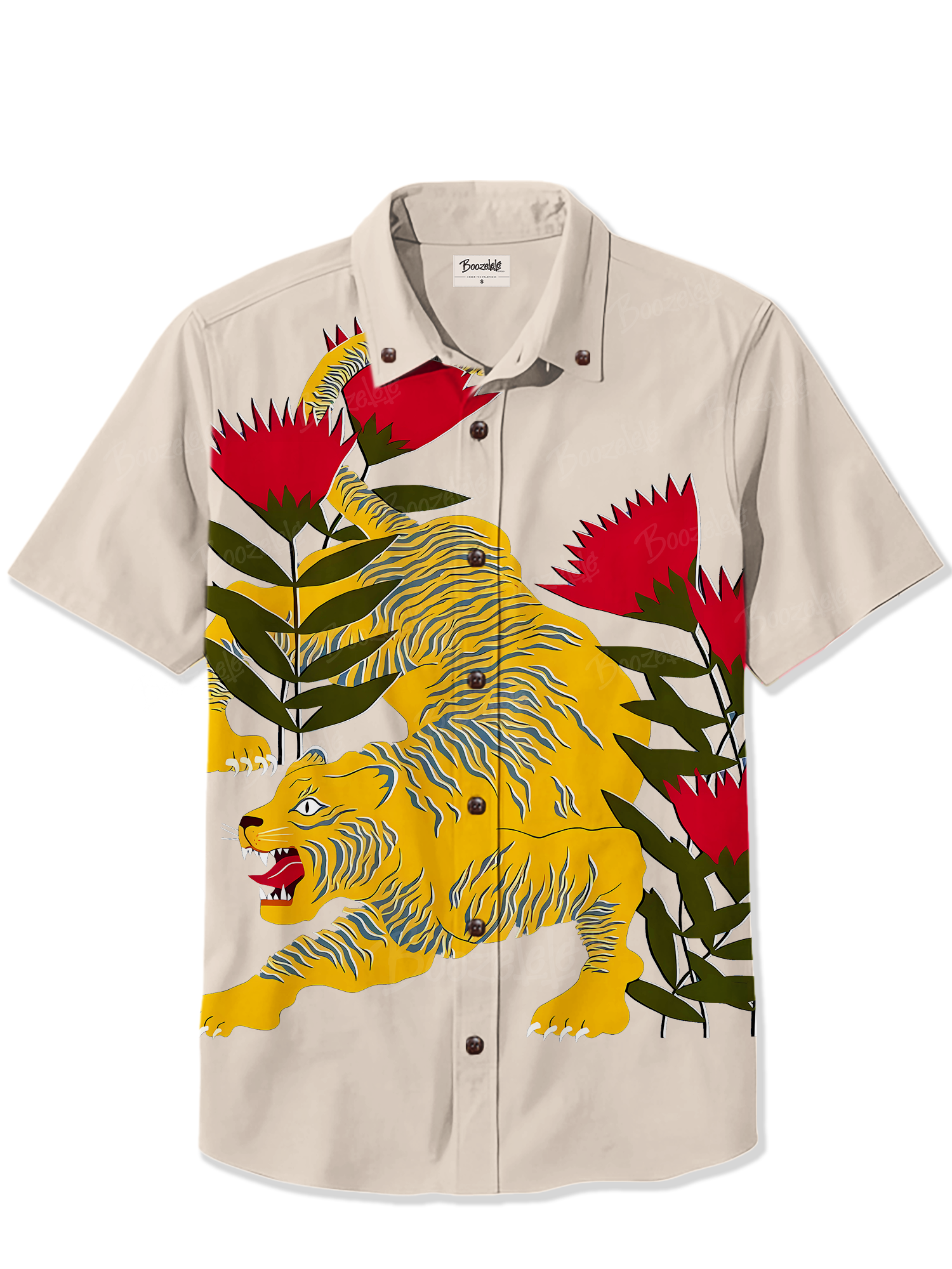 Tiger Floral Retro - 100% Cotton Shirt
