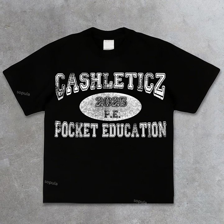Vintage 2025 Pocket Education Graphic 100% Cotton Short Sleeve T-shirt