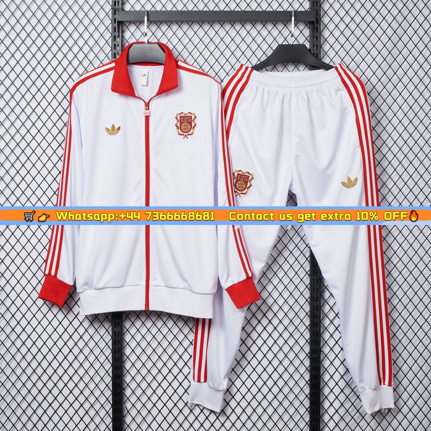 Bayern Munich 2025 125th Anniversary Jacket Training Tracksuit - White
