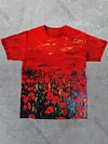 Unisex Oil Painting Floral Abstract Print T-Shirt