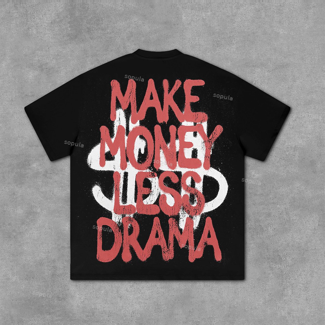 Make Money Less Drama Graphic 100% Cotton Short Sleeve T-shirt
