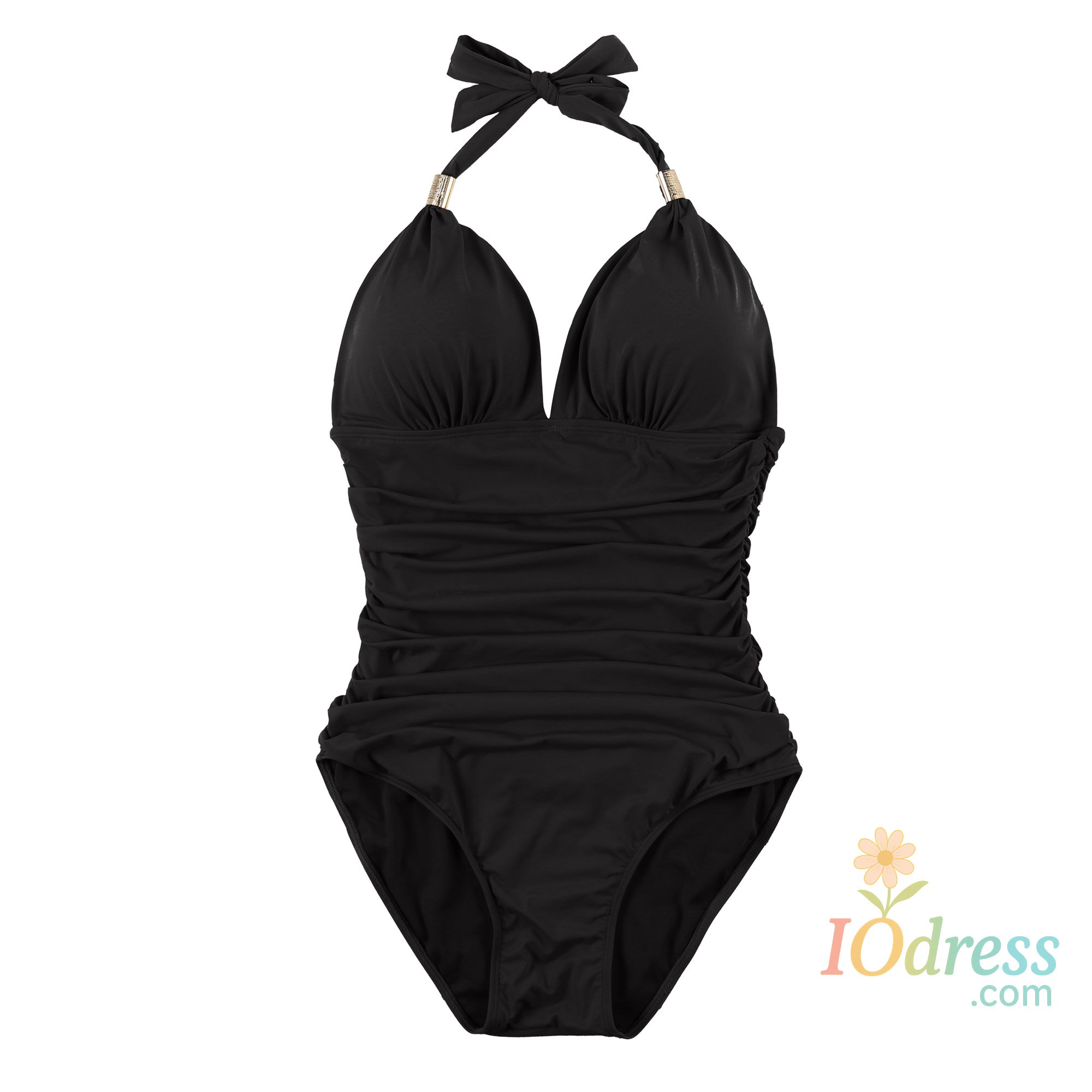 IO Dress One Piece Swimsuit Women Solid Bathing Suit Halter Bodysuit Push Up Swimsuit Monokini Beachwear Plus Size Swimwear Tankini 2023