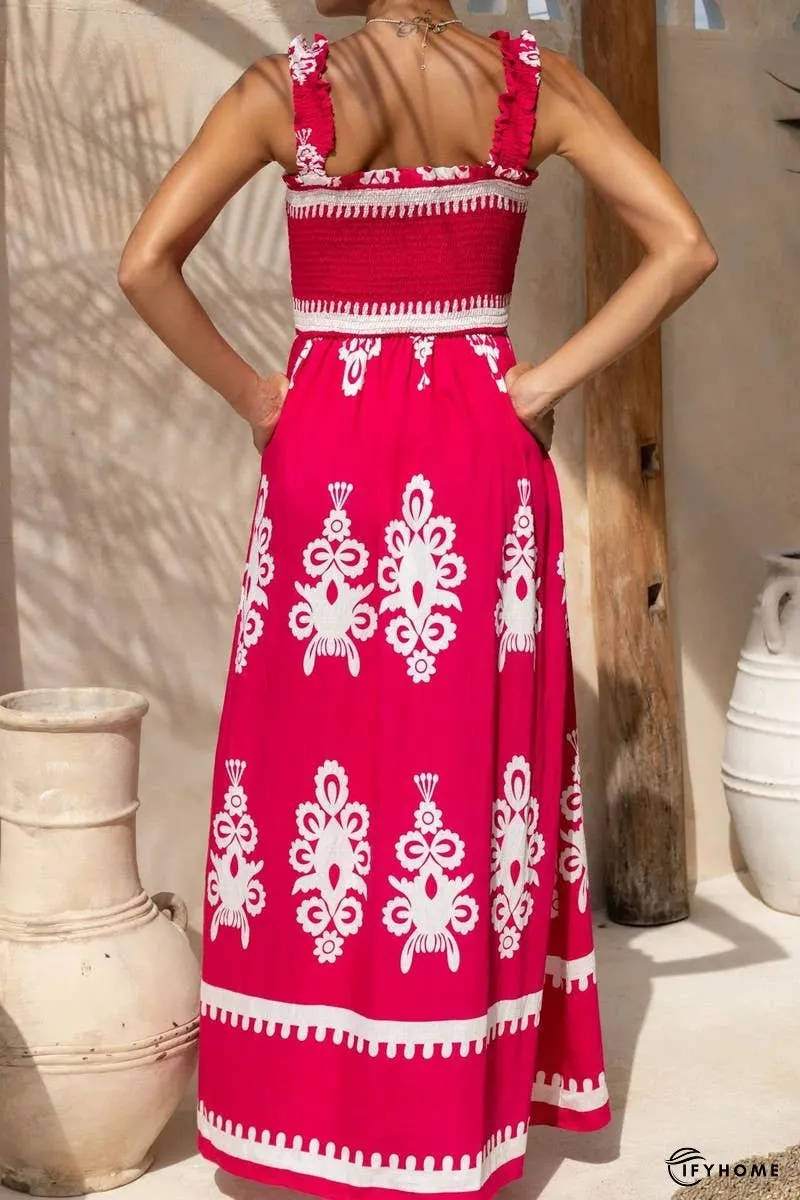 Boho Floral Spaghetti Strap Beach Vacation Dress | IFYHOME