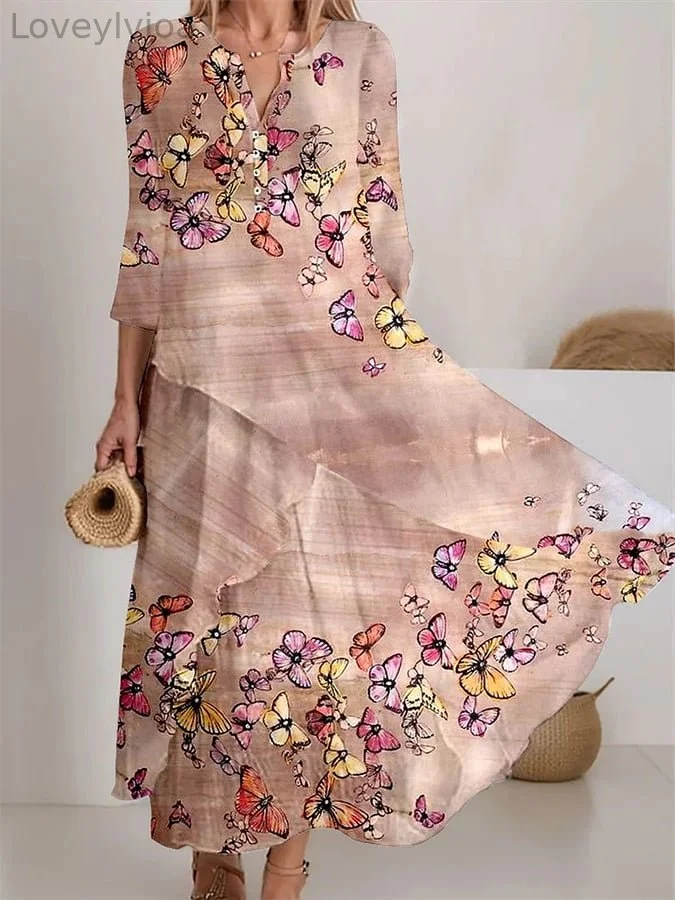 women's butterfly print dress