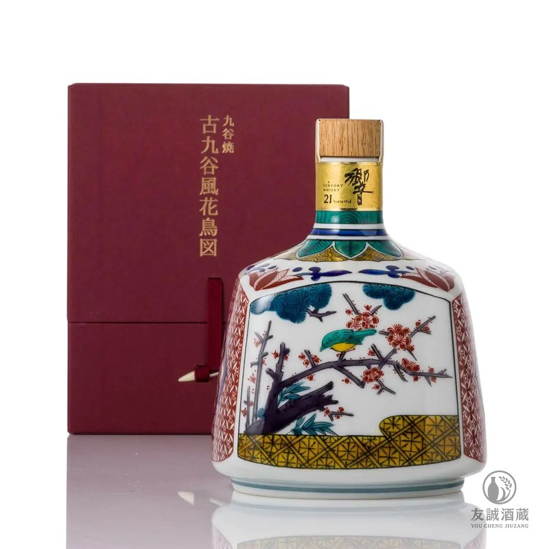 HIBIKI響21年九谷燒古九谷風花鳥圖瓶 友誠酒藏