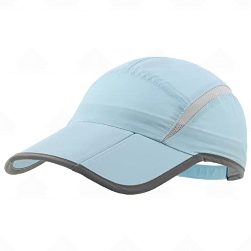 Home Prefer Foldable Mesh Sports Cap with Reflective Stripe Breathable Sun Runner Cap