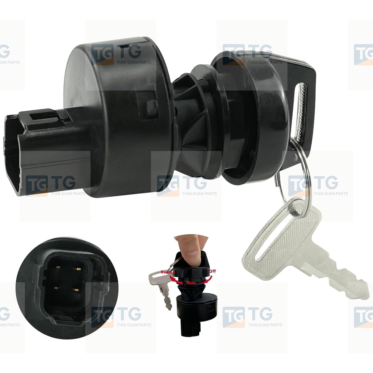 4015033 Ignition Key Switch for Po-laris Sportsman 450 850 1000XP Ranger 1000 1000XP Scrambler 850 3 Position 4 pins