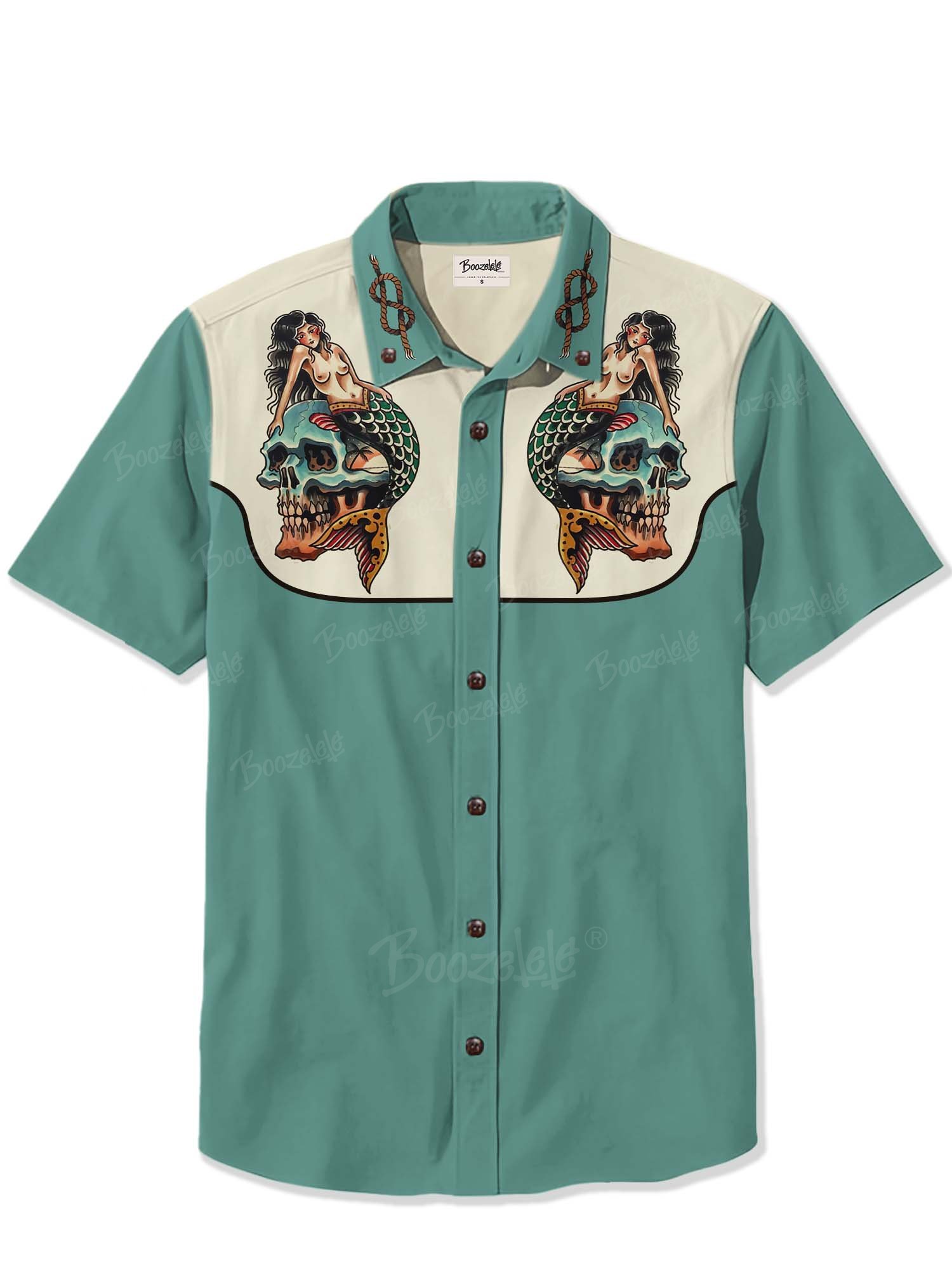 Skull And Mermaid - 100% Cotton Shirt