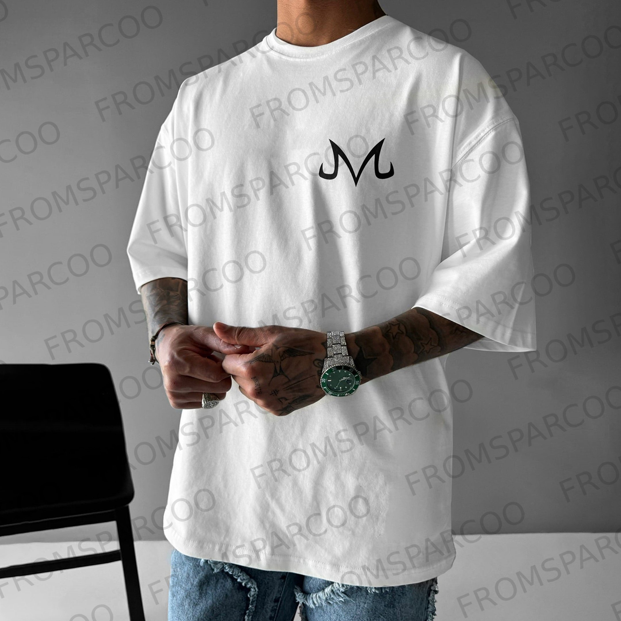 Oversized Anime Print T-shirt