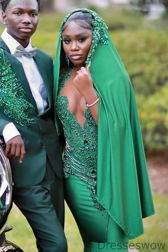 slim fit dress slacks Generous Green Mermaid Prom Dress,Green Evening Dress Y5391 –  Simplepromdress main image 0