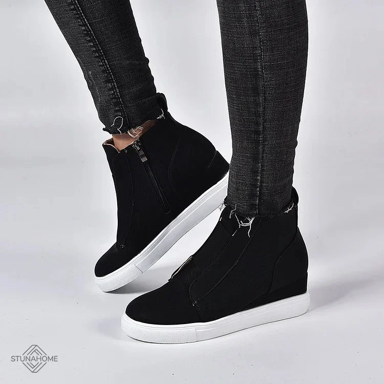 Women’s Casual Slip on Platform Wedge Ankle Booties  Stunahome.com