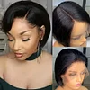 Glueless Brazilian Black Straight Hair Lace BOB Wigs Lady Wig