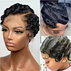 Black Pxied Cut Short Wave WChic Curly Wigs