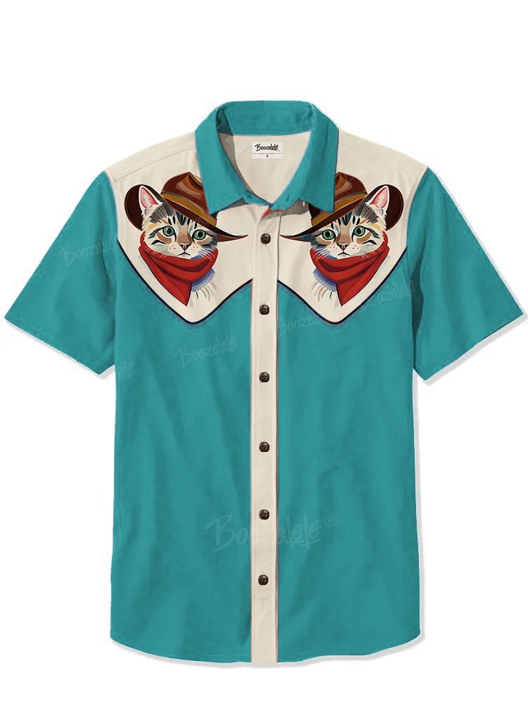 Western Cowcat - 100% Cotton Shirt