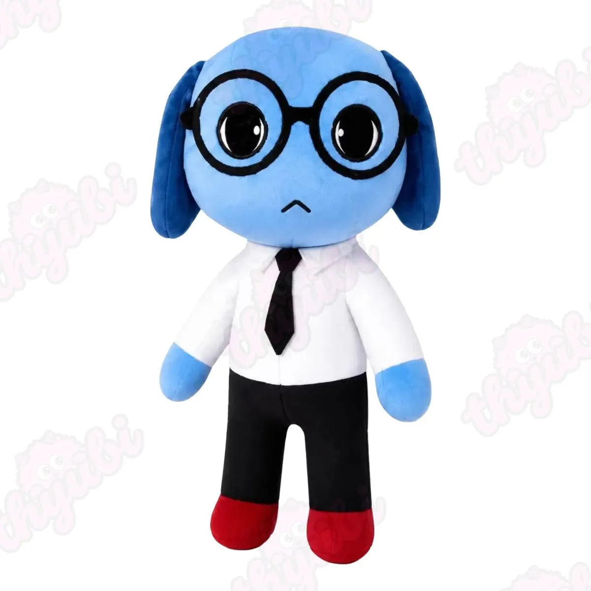 Ron Plush Blue Dog with Glasses & Tie, Animal Hospital Inspired - thyubioffcial