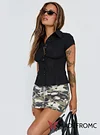 Voltage Denim Mini Skirt Camouflage