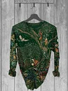 Unisex Forest Fawn Bird Print Design Casual T-Shirt