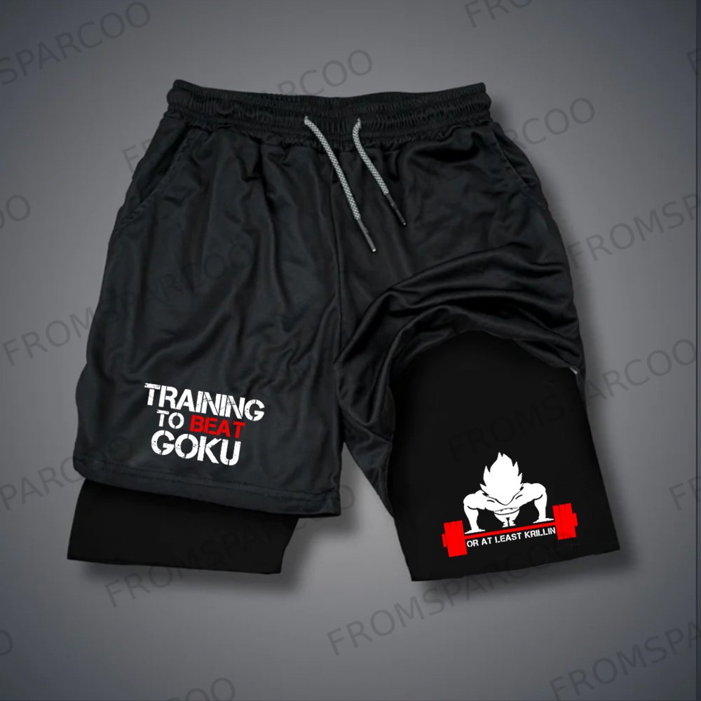 Men's Anime Goku Print Gym Shorts