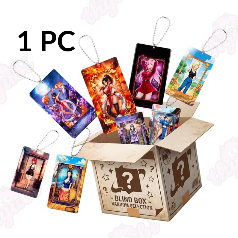 1PC Random - Sliding Pull-Tab Acrylic Keychain & Magnet Mystery Blind Box - thyubioffcial