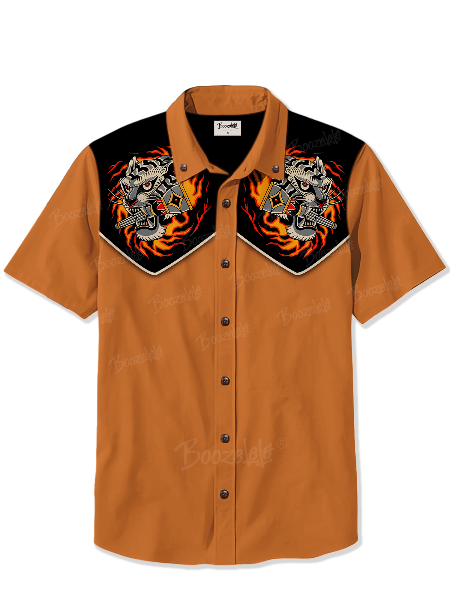 Retro Tiger Torch - 100% Cotton Shirt