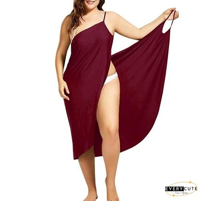 Women Beach Dress Sexy Sling Becah Wear Dress Sarong Bilini Cover Up Warp Pareo Dresses Towel Backless  Swimwear Femme Plus Size Black Dresses