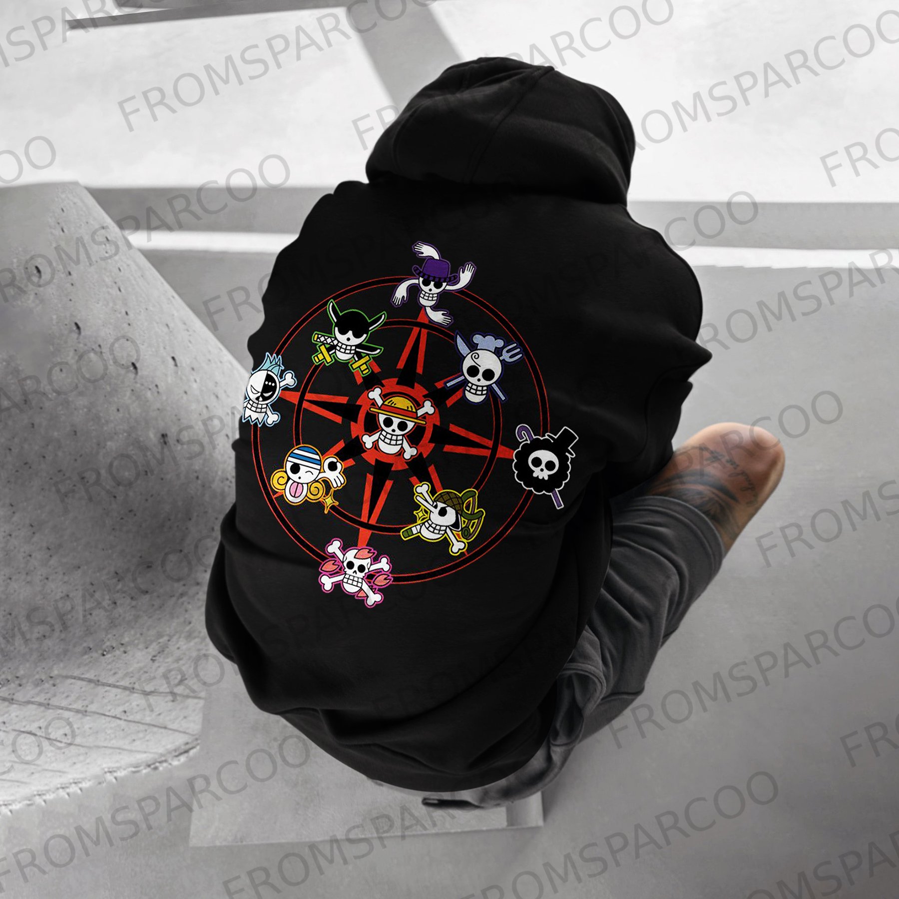 Oversize "One Piece" Print Hoodie