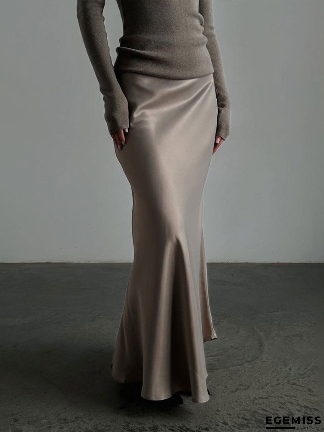 Women's Sexy High-Waisted Mermaid Skirt - Elegant Formal & Party Skirt, Machine Washable Non-See-Through Fabric for Weddings, Evening Events, Everyday Outfits - Spring/Summer/Fall Women's Clothing, Seasonal Wardrobe Staple, Satinlike Finish | EGEMISS