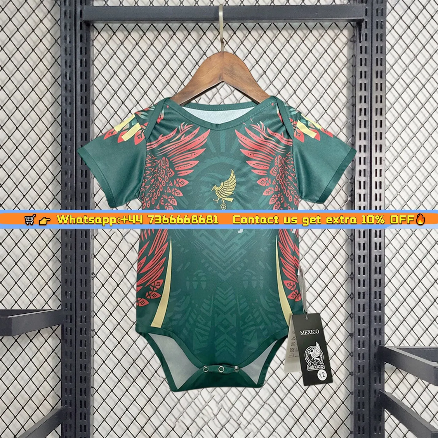 Mexico 2025 Gold Cup Golden Eagle Green Baby Crawling Suit