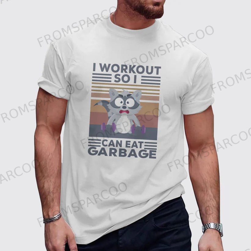 I WORKOUT SO I CAN EAT CARBAGE Men's Printed Fitness T-Shirt