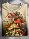 Vintage Mushrooms Art Print Casual T-Shirt