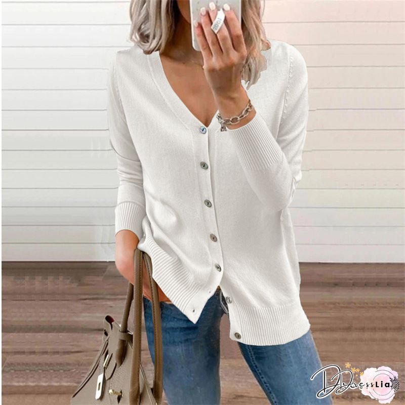 Women's Elegant Long Sleeve Cardigan Sweater - Vibrant Yellow & White Collar, Medium Stretch Blazer Jacket for Spring/Fall Casual to Semi-Formal Outfits, Office Cardigan For Women, Ladies Cardigans With Pockets, Slim Fit Cardigan For Women