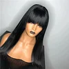 Black Long Straight Wig With Bang
