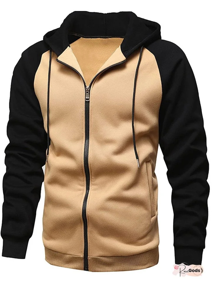Men's New Fall and Winter Jacket Zipper Cardigan Padded Sweater Men's Casual Hooded Tops
