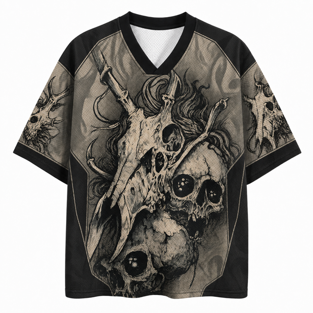 Street Antler Skull Short Sleeve Jersey