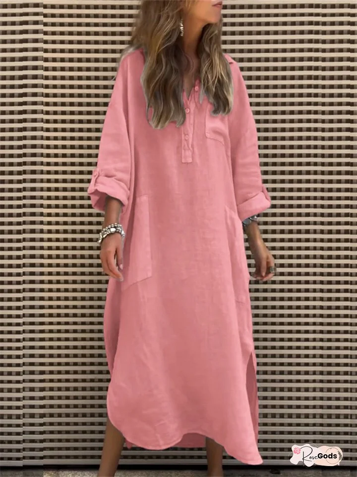 New Women's Autumn and Winter Elegant Solid Color Irregular Dress Simple Long Dresses