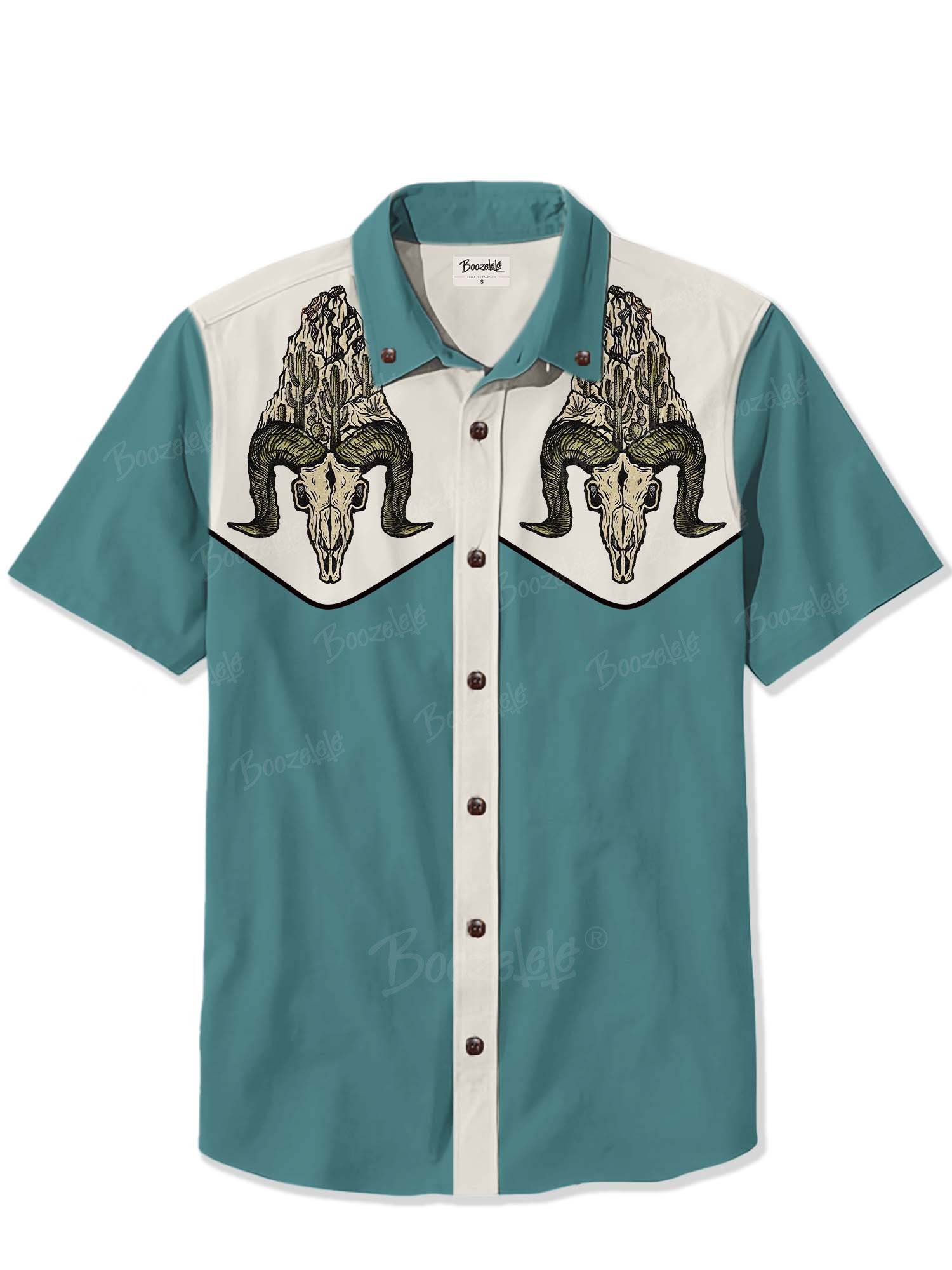 Western Sheep Skull And Cactus  - 100% Cotton Shirt