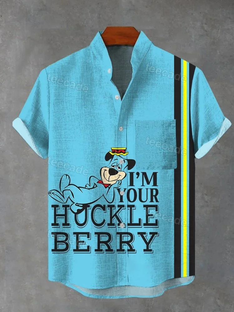 Teecade Teecade Lazy Dog I'm Your Huckle Berry Art Print Shirt