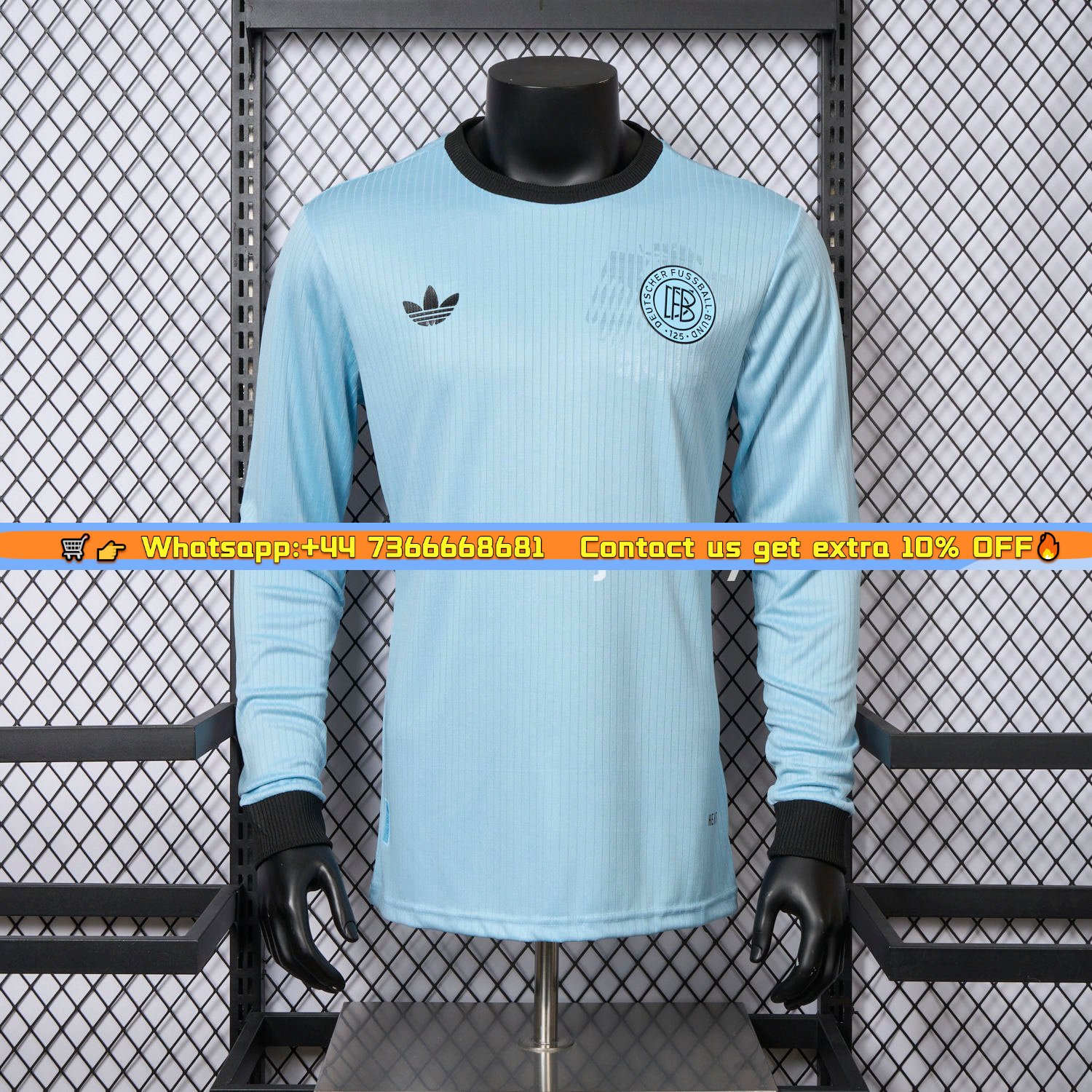 Germany 2025 125-Year Anniversary GK Blue Long Sleeve Jersey - Player Version