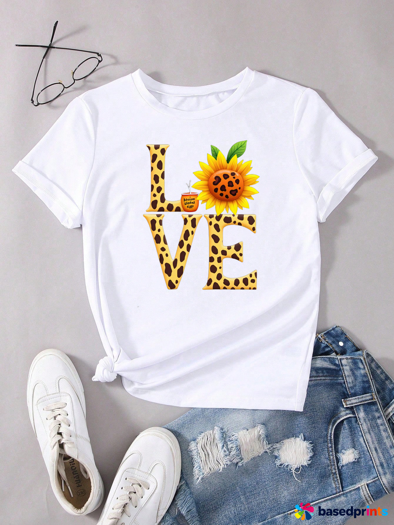 Sunflower Love Graphic Tee White